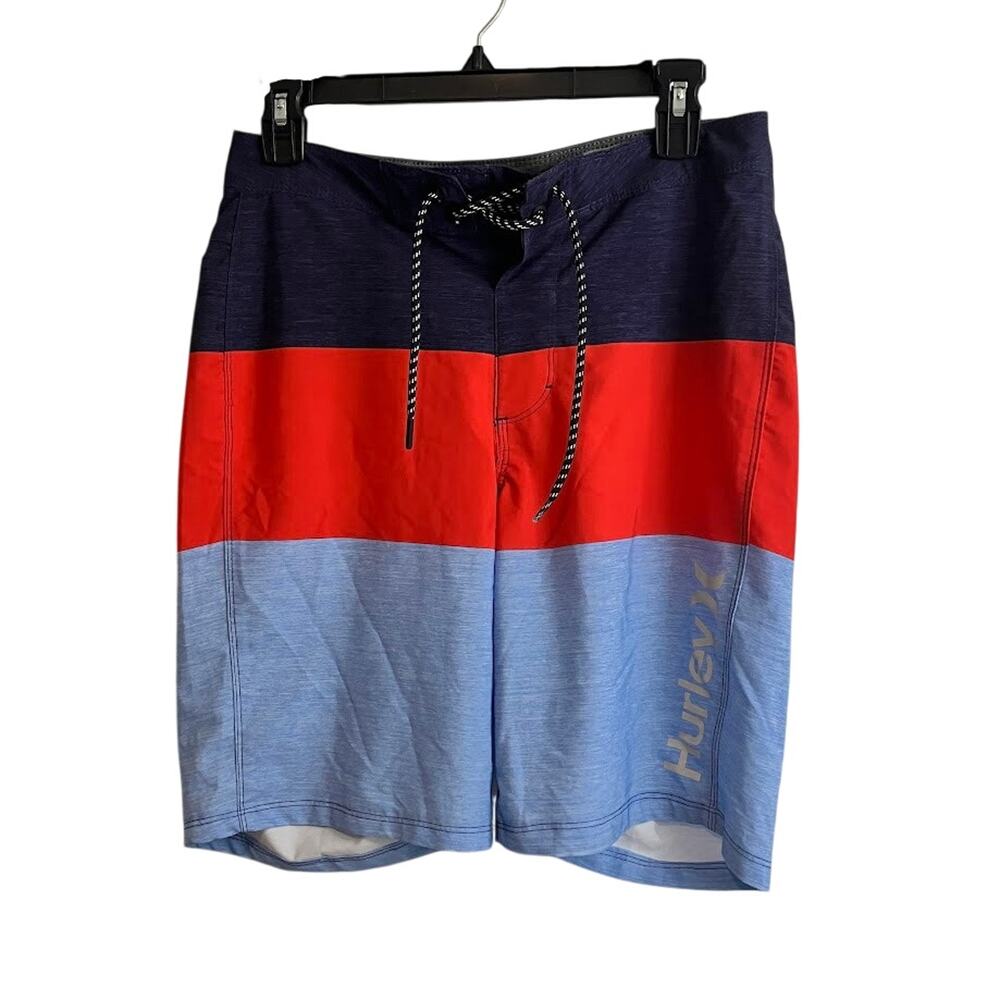 Hurley Board Shorts Colorblock Red Blue Navy Swim Trunks 9”
Men's Size 28
